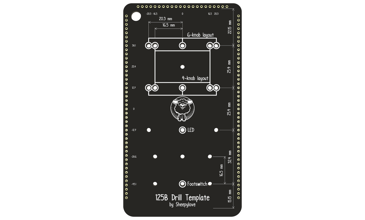 125B Drill Template